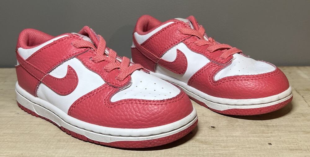 NIKE Dunk Low White Gypsy Rose Archeo Pink Shoes Toddler Size 10C DC9562 111